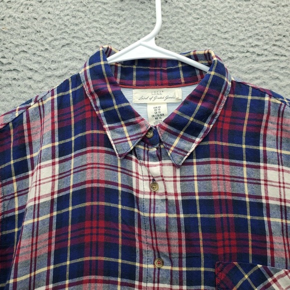 L.O.G.G. Long Shirt Womens Size 10 Multi Plaid Long Sleeve Collared Button Down - Picture 4 of 8